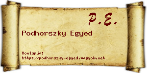 Podhorszky Egyed névjegykártya